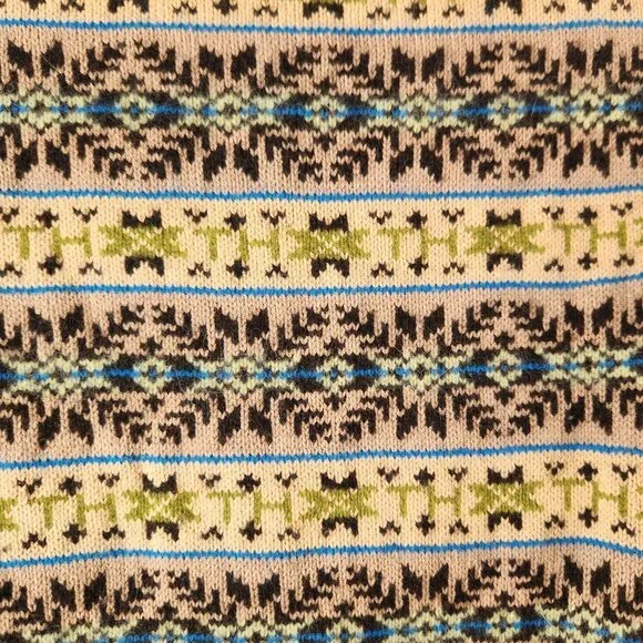 Vintage Tommy Hilfiger Brown Fair Isle Cardigan Sweater Lambswool Alpaca Size S - Picture 4 of 8